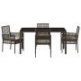 Conjunto de Comedor de Jardín 5 pcs Marrón ratán sintético en Sillas de jardín | Comprar online en Foru.es