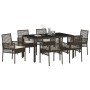 Conjunto de Comedor de Jardín 7 pcs Marrón ratán sintético en Sillas de jardín | Comprar online en Foru.es