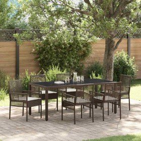 Conjunto de Comedor de Jardín 7 pcs Marrón ratán sintético en Sillas de jardín | Comprar online en Foru.es