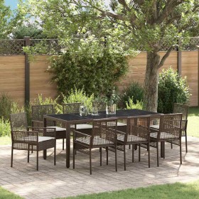Conjunto de Comedor de Jardín 9 pcs Marrón ratán sintético en Sillas de jardín | Comprar online en Foru.es