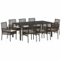 Conjunto de Comedor de Jardín 9 pcs Marrón ratán sintético en Sillas de jardín | Comprar online en Foru.es