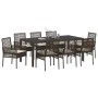 Conjunto de Comedor de Jardín 9 pcs Marrón ratán sintético en Sillas de jardín | Comprar online en Foru.es