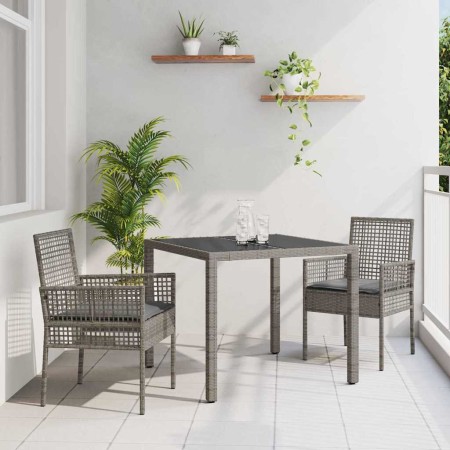 Conjunto de Comedor de Jardín 3 pcs Gris ratán sintético en Sillas de jardín | Comprar online en Foru.es