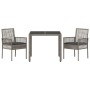Conjunto de Comedor de Jardín 3 pcs Gris ratán sintético en Sillas de jardín | Comprar online en Foru.es