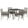 Conjunto de Comedor de Jardín 5 pcs Gris ratán sintético en Sillas de jardín | Comprar online en Foru.es
