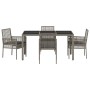 Conjunto de Comedor de Jardín 5 pcs Gris ratán sintético en Sillas de jardín | Comprar online en Foru.es