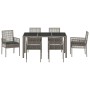 Conjunto de Comedor de Jardín 7 pcs Gris ratán sintético en Sillas de jardín | Comprar online en Foru.es
