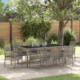 Conjunto de Comedor de Jardín 9 pcs Gris ratán sintético en Sillas de jardín | Comprar online en Foru.es
