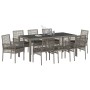 Conjunto de Comedor de Jardín 9 pcs Gris ratán sintético en Sillas de jardín | Comprar online en Foru.es