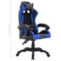 Silla gaming con luces LED RGB cuero sintético azul y negro en Sillas de oficina | Comprar online en Foru.es