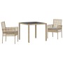 Conjunto de Comedor de Jardín 3 pcs Beige ratán sintético en Sillas de jardín | Comprar online en Foru.es