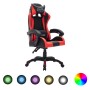 Silla gaming con luces LED RGB cuero sintético rojo y negro en Sillas de oficina | Comprar online en Foru.es