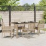 Conjunto de Comedor de Jardín 5 pcs Beige ratán sintético en Sillas de jardín | Comprar online en Foru.es