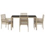 Conjunto de Comedor de Jardín 5 pcs Beige ratán sintético en Sillas de jardín | Comprar online en Foru.es
