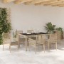 Conjunto de Comedor de Jardín 7 pcs Beige ratán sintético en Sillas de jardín | Comprar online en Foru.es