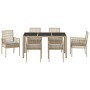 Conjunto de Comedor de Jardín 7 pcs Beige ratán sintético en Sillas de jardín | Comprar online en Foru.es