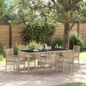 Conjunto de Comedor de Jardín 7 pcs Beige ratán sintético en Sillas de jardín | Comprar online en Foru.es