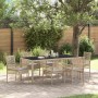 Conjunto de Comedor de Jardín 7 pcs Beige ratán sintético en Sillas de jardín | Comprar online en Foru.es