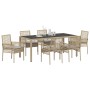 Conjunto de Comedor de Jardín 7 pcs Beige ratán sintético en Sillas de jardín | Comprar online en Foru.es