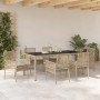 Conjunto de Comedor de Jardín 7 pcs Beige ratán sintético en Sillas de jardín | Comprar online en Foru.es