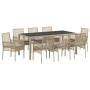 Conjunto de Comedor de Jardín 9 pcs Beige ratán sintético en Sillas de jardín | Comprar online en Foru.es