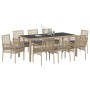 Conjunto de Comedor de Jardín 9 pcs Beige ratán sintético en Sillas de jardín | Comprar online en Foru.es