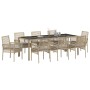Conjunto de Comedor de Jardín 9 pcs Beige ratán sintético en Sillas de jardín | Comprar online en Foru.es