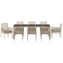 Conjunto de Comedor de Jardín 9 pcs Beige ratán sintético en Sillas de jardín | Comprar online en Foru.es