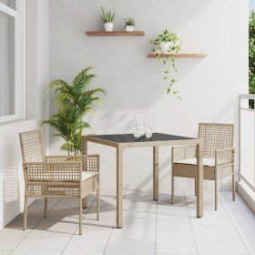 Conjunto de Comedor de Jardín 3 pcs Beige ratán sintético en Sillas de jardín | Comprar online en Foru.es