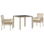 Conjunto de Comedor de Jardín 3 pcs Beige ratán sintético en Sillas de jardín | Comprar online en Foru.es