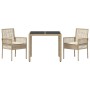 Conjunto de Comedor de Jardín 3 pcs Beige ratán sintético en Sillas de jardín | Comprar online en Foru.es