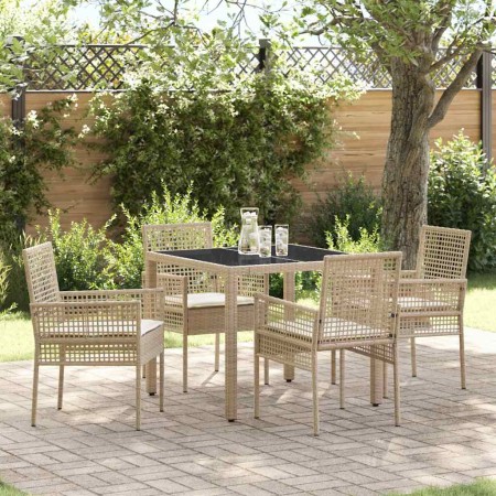 Conjunto de Comedor de Jardín 5 pcs Beige ratán sintético en Sillas de jardín | Comprar online en Foru.es