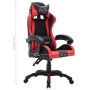 Silla gaming con luces LED RGB cuero sintético rojo y negro en Sillas de oficina | Comprar online en Foru.es