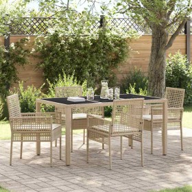 Conjunto de Comedor de Jardín 5 pcs Beige ratán sintético en Sillas de jardín | Comprar online en Foru.es