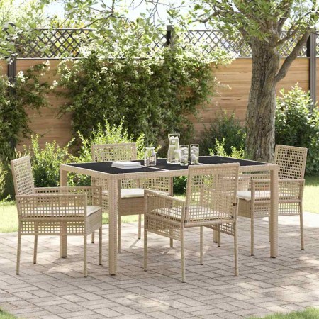 Conjunto de Comedor de Jardín 5 pcs Beige ratán sintético en Sillas de jardín | Comprar online en Foru.es
