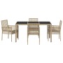 Conjunto de Comedor de Jardín 5 pcs Beige ratán sintético en Sillas de jardín | Comprar online en Foru.es