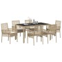 Conjunto de Comedor de Jardín 7 pcs Beige ratán sintético en Sillas de jardín | Comprar online en Foru.es