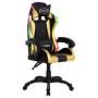 Silla gaming con luces LED RGB cuero sintético dorado y negro en Sillas de oficina | Comprar online en Foru.es