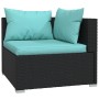 Set de muebles de jardín 6 pzas y cojines ratán sintético negro de vidaXL, Conjuntos de jardín - Ref: Foro24-3101809, Precio:...