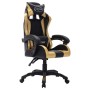 Silla gaming con luces LED RGB cuero sintético dorado y negro en Sillas de oficina | Comprar online en Foru.es