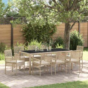 Conjunto de Comedor de Jardín 9 pcs Beige ratán sintético en Sillas de jardín | Comprar online en Foru.es
