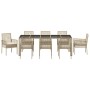 Conjunto de Comedor de Jardín 9 pcs Beige ratán sintético en Sillas de jardín | Comprar online en Foru.es