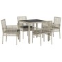 Conjunto de Comedor de Jardín 5 pcs Gris Claro ratán sintético en Sillas de jardín | Comprar online en Foru.es