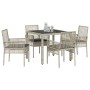 Conjunto de Comedor de Jardín 5 pcs Gris Claro ratán sintético en Sillas de jardín | Comprar online en Foru.es