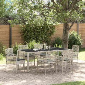 Conjunto de Comedor de Jardín 7 pcs Gris Claro ratán sintético en Sillas de jardín | Comprar online en Foru.es