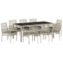 Conjunto de Comedor de Jardín 9 pcs Gris Claro ratán sintético en Sillas de jardín | Comprar online en Foru.es