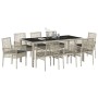 Conjunto de Comedor de Jardín 9 pcs Gris Claro ratán sintético en Sillas de jardín | Comprar online en Foru.es