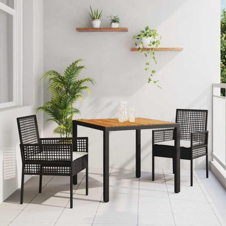 Conjunto de Comedor de Jardín 3 pcs Negro ratán sintético en Sillas de jardín | Comprar online en Foru.es