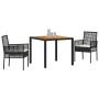 Conjunto de Comedor de Jardín 3 pcs Negro ratán sintético en Sillas de jardín | Comprar online en Foru.es