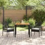 Conjunto de Comedor de Jardín 3 pcs Negro ratán sintético en Sillas de jardín | Comprar online en Foru.es
